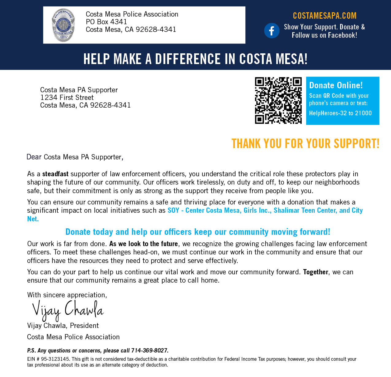 Donation Letter